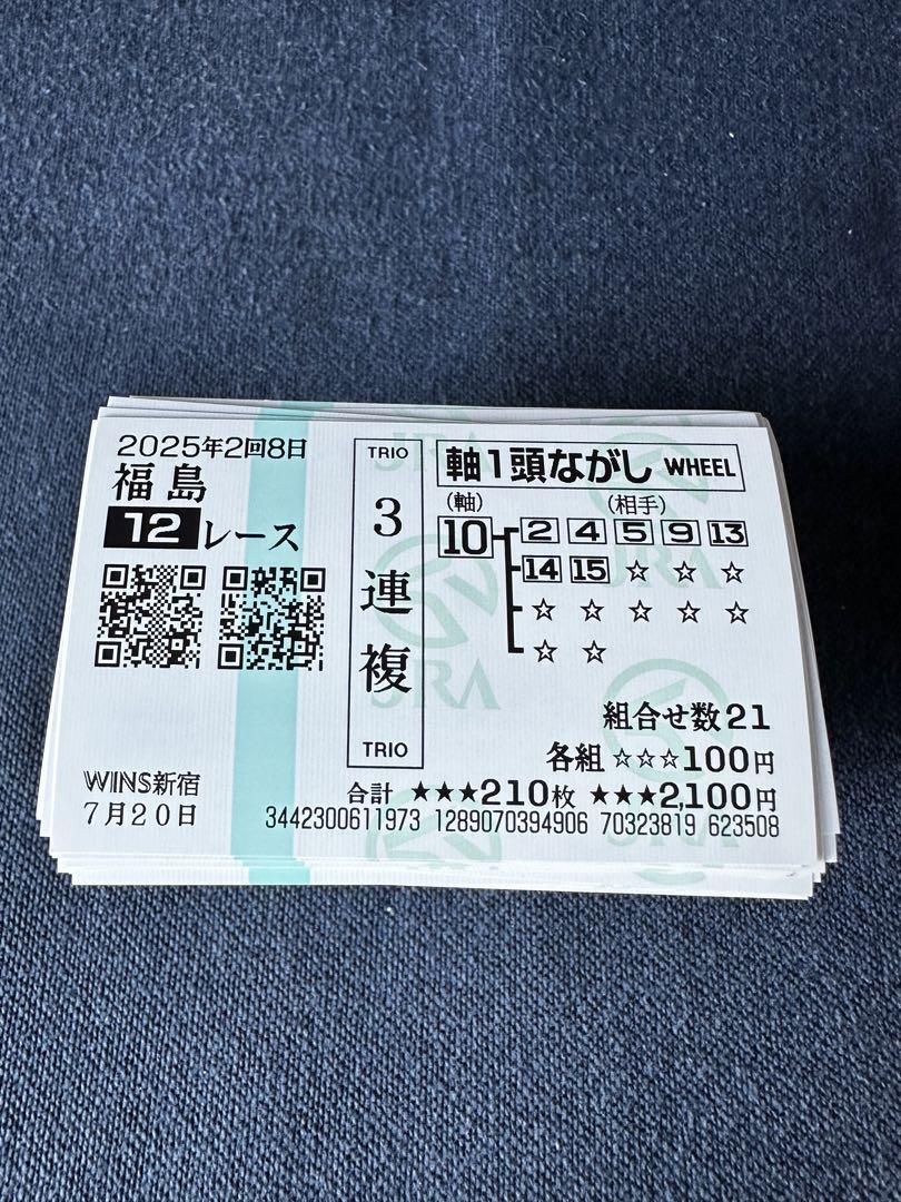 ハズレ馬券 1月〜7月 JRA 外れ馬券
