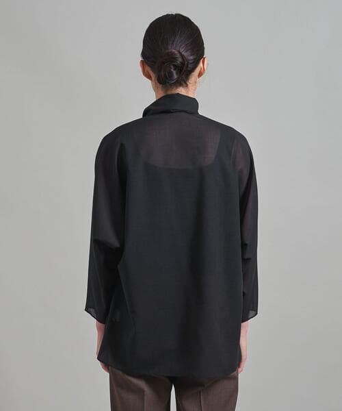 美品 ロエフ 定価2,7万円 ボウタイブラウス ブラック LOEFF Y231 美品 ロエフ 定価2,7万円 ボウタイブラウス ブラック LOEFF Y231