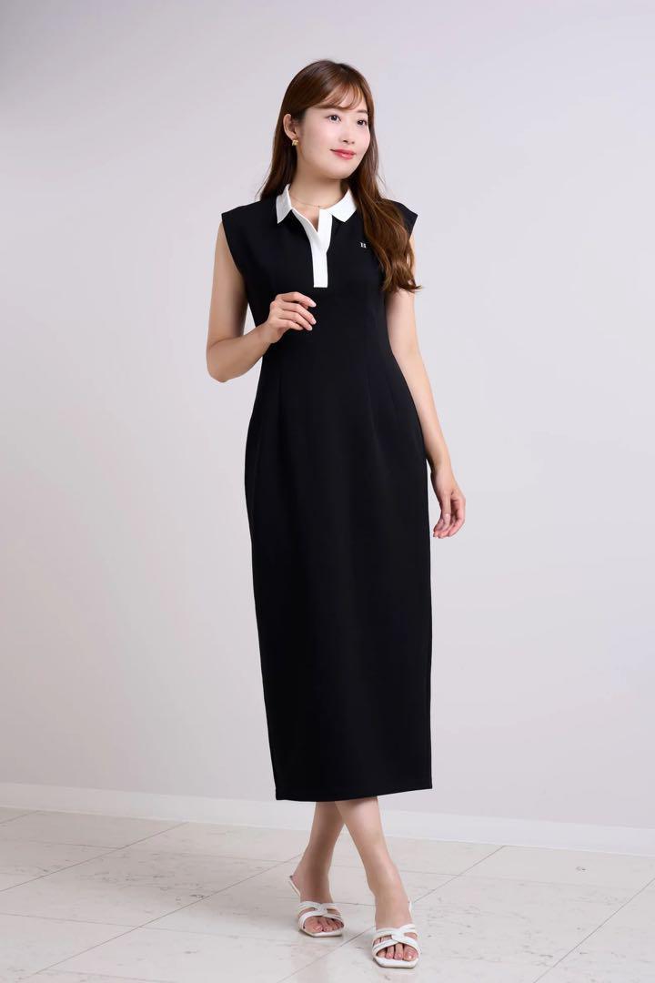herlipto French Sleeve Polo Long Dress