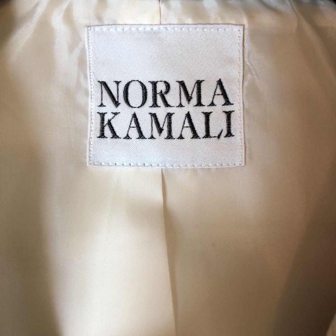 ノーマカマリNORMA KAMALI スーツ上下9号ベージュスカートセットアップ