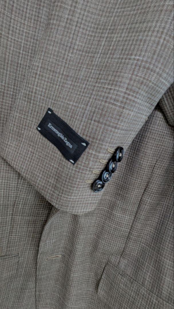 Ermenegildo Zegna テーラードジャケット ブラウン系 チェック柄