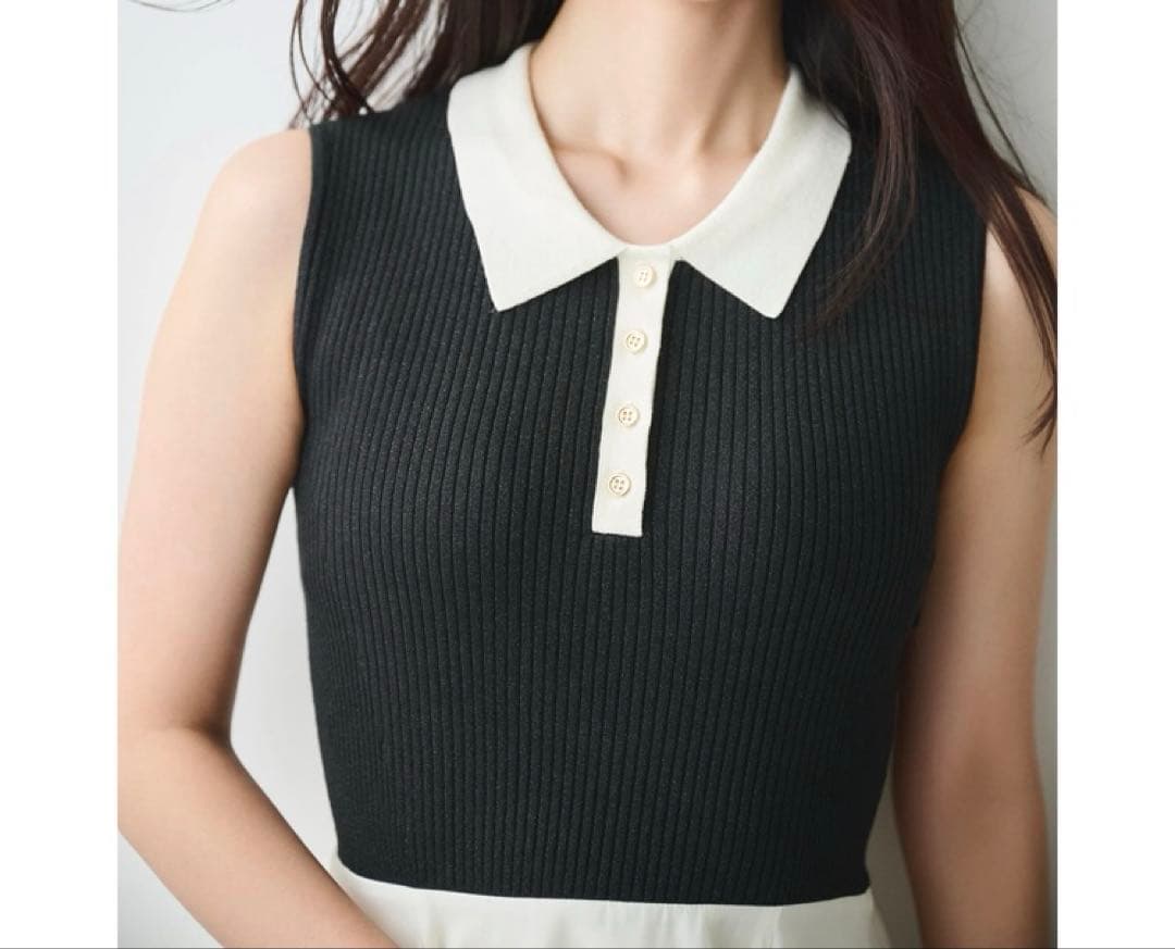 Rirandture ポロカラードッキングワンピース Rirandture ポロカラードッキングワンピース