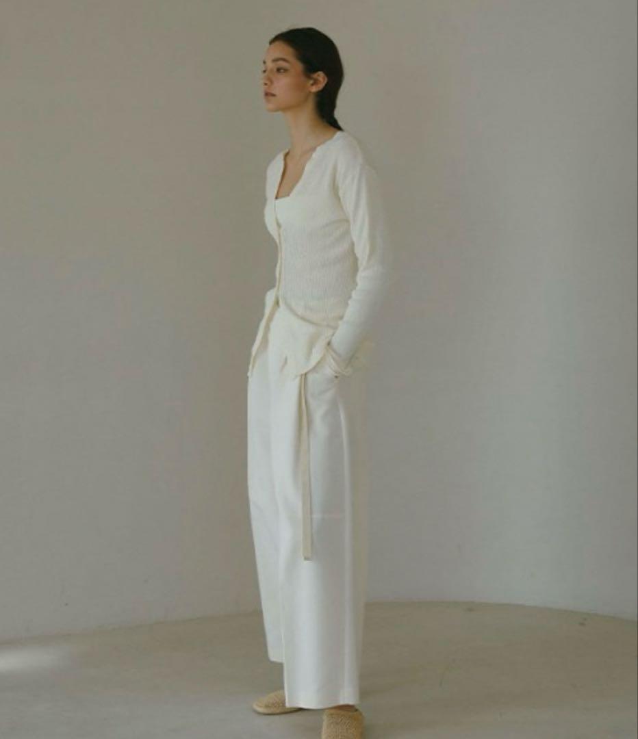 25SS✨ETORE TOKYO シアーリブニットカーディガン ホワイト