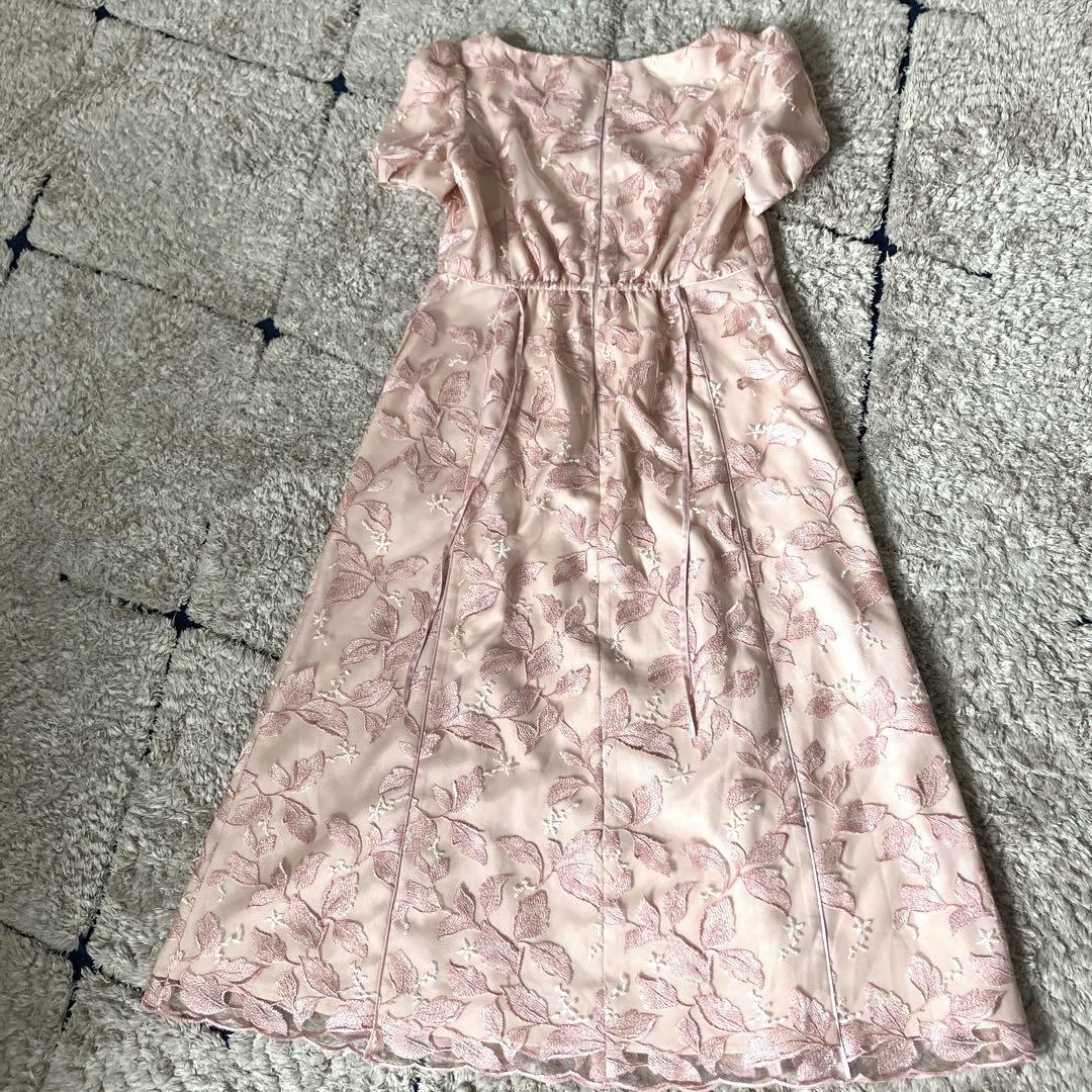 【美品✨】トッカ　ドレス　ワンピース　刺繍　ロング　リボン　ピンク　M