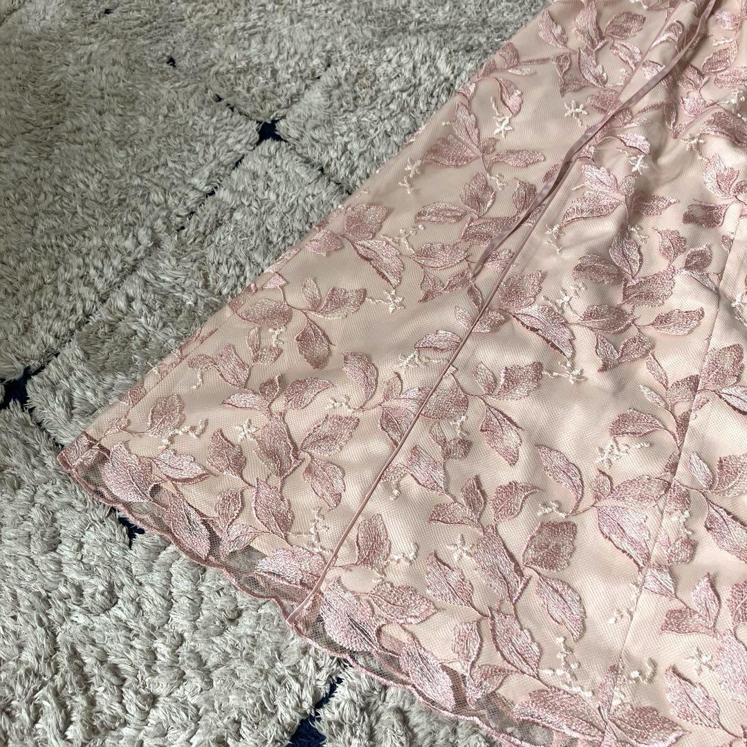 【美品✨】トッカ　ドレス　ワンピース　刺繍　ロング　リボン　ピンク　M