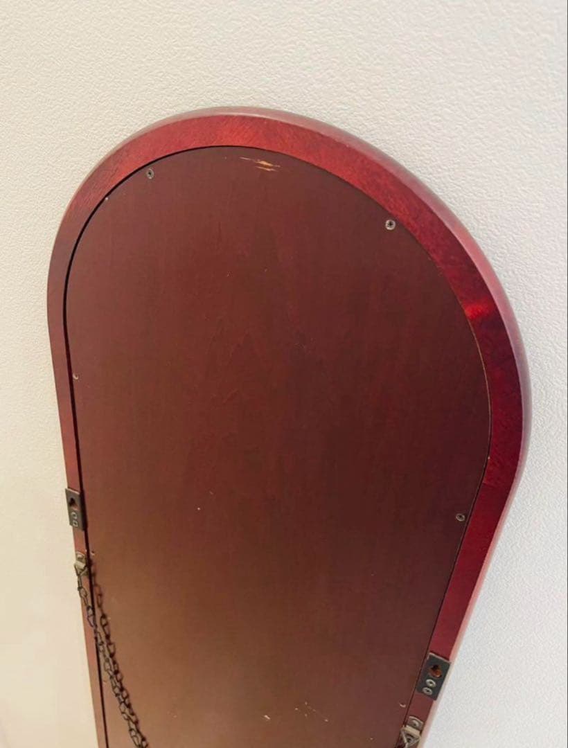 アーチ型スタンドミラー ブラウン 木製