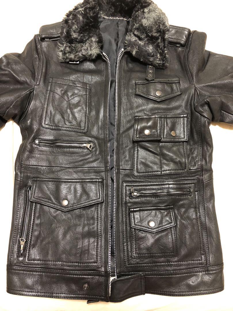 【未使用品】アバハウス　レザーボアジャケット