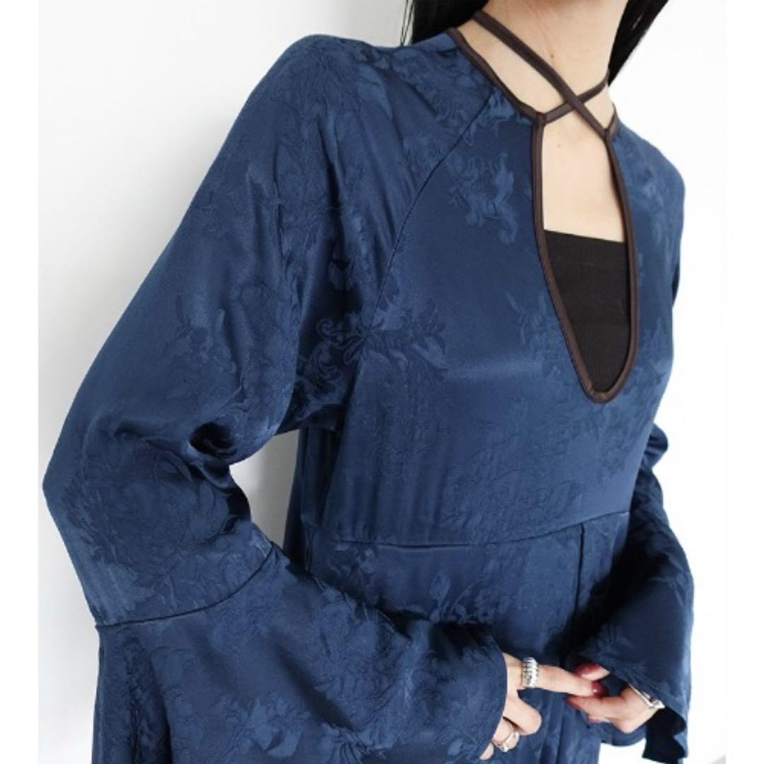 hiroさま専用 sahara フラワージャガードパイピングドレス