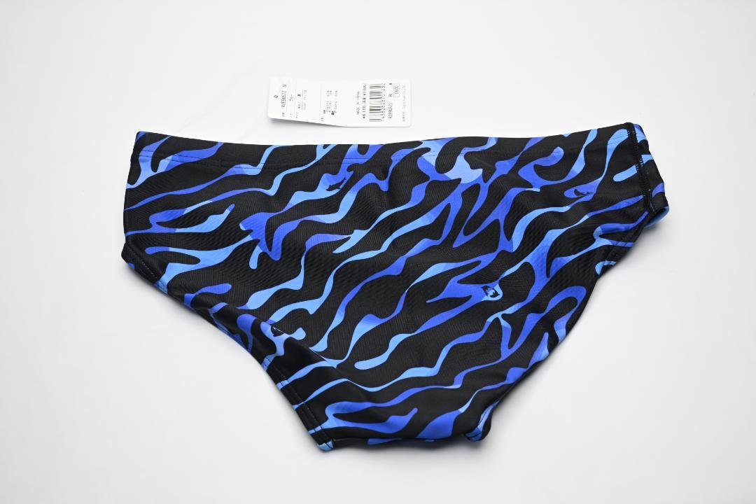 TYR 競泳水着 青と黒の波模様