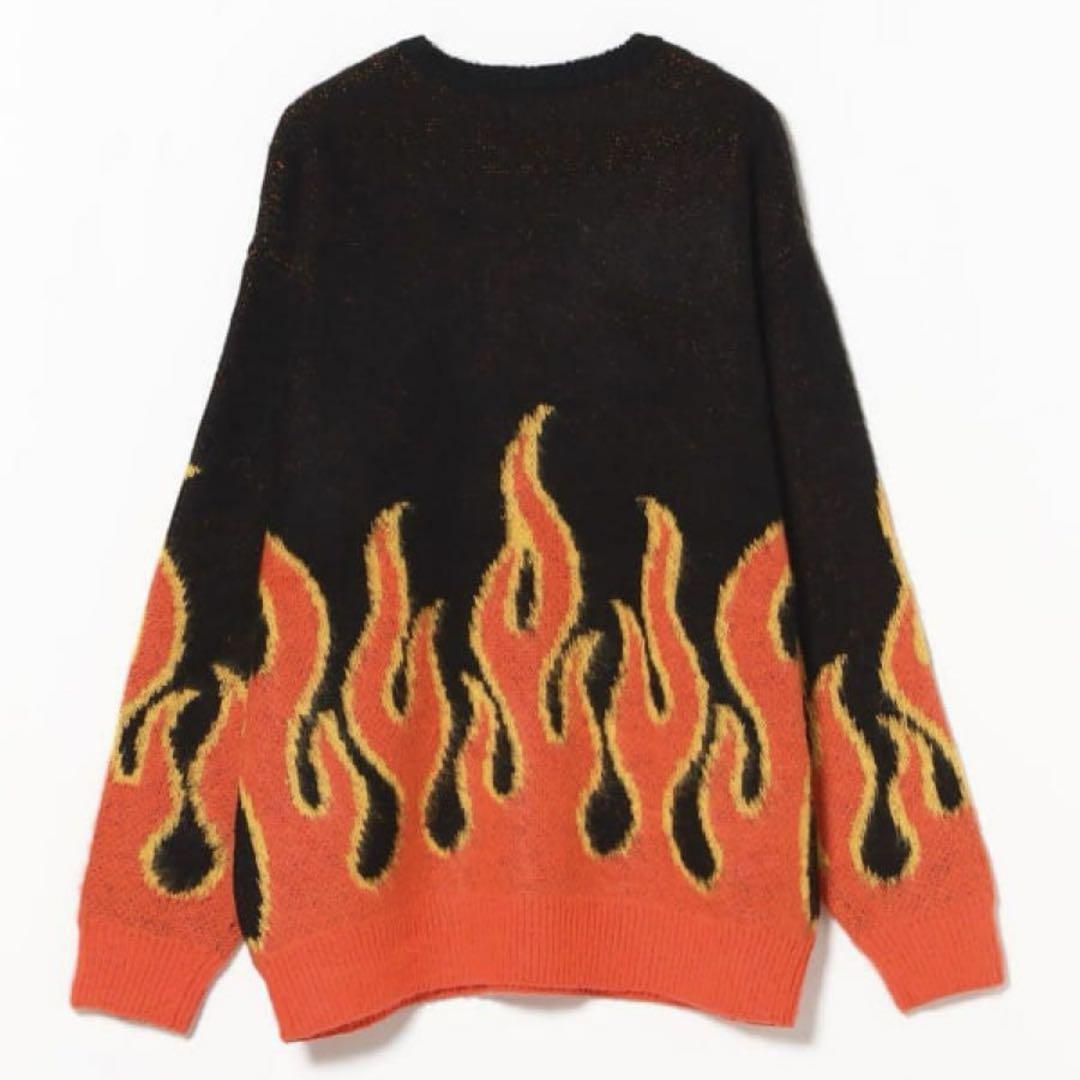【特別セール品】 BEAMS 新品 ファイアー レッド XL モヘヤ クルーネック ニット トップス