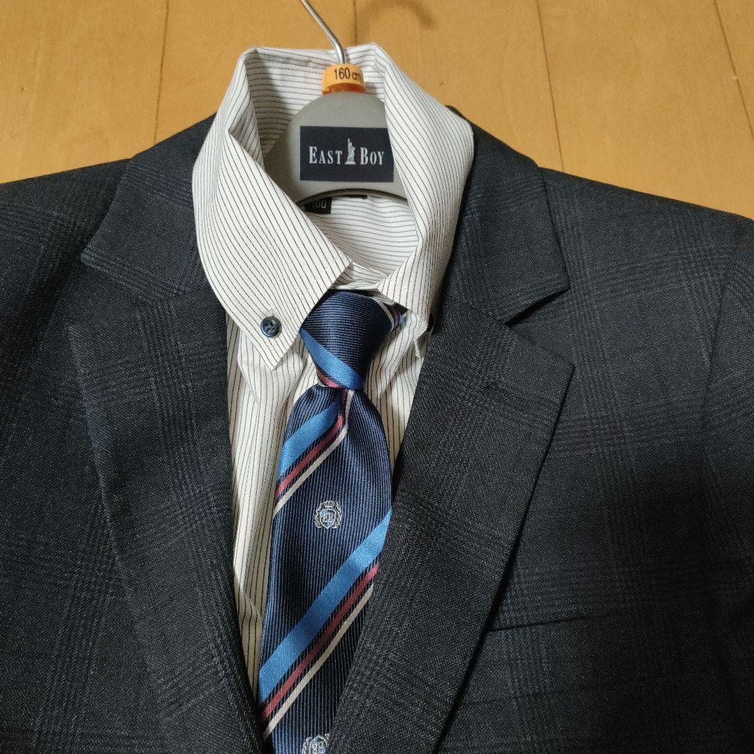 【極美品】EAST BOY スーツ 160 ダークグレー　卒業式
