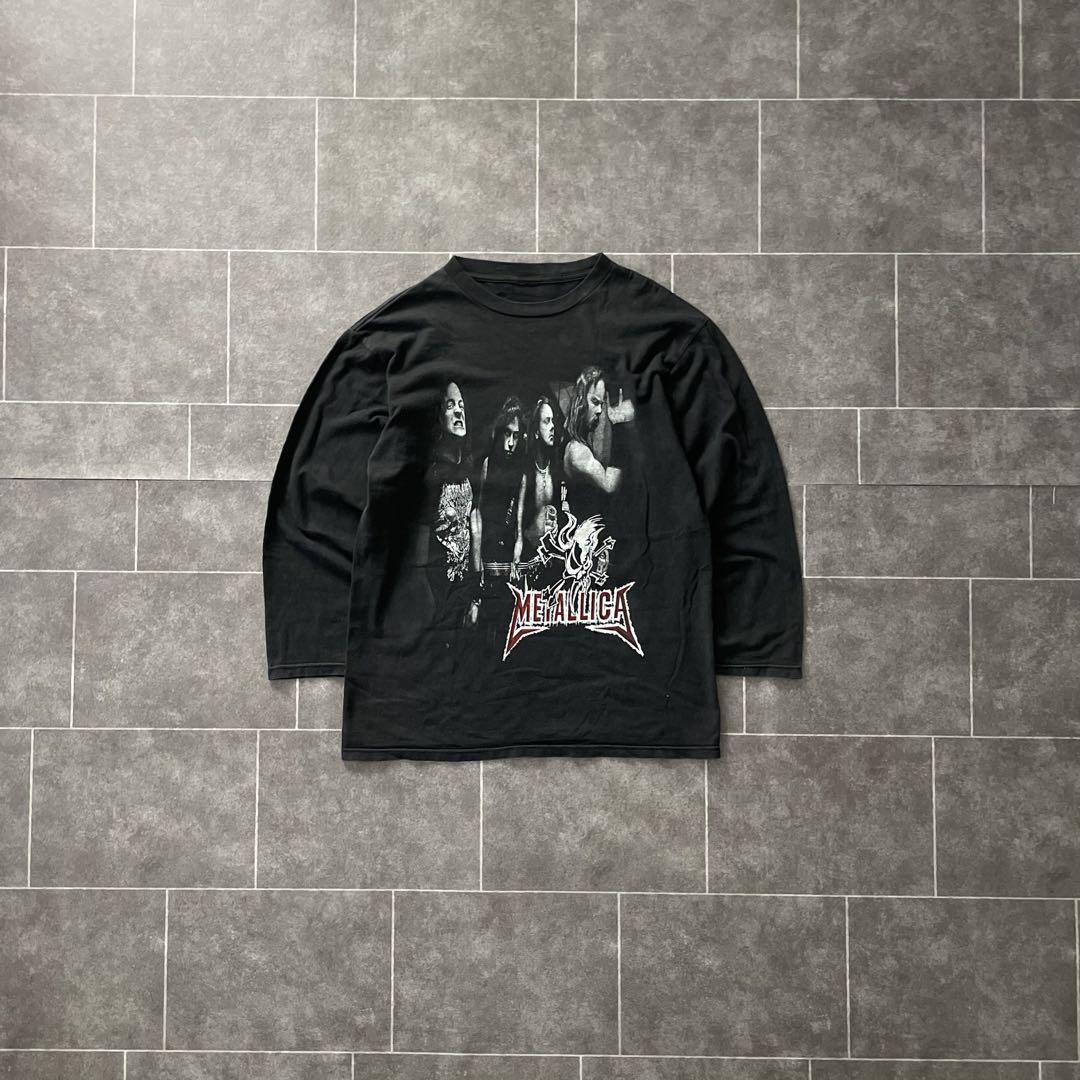Metallica メタリカ ロンT L/S Tシャツ ブラック フェード