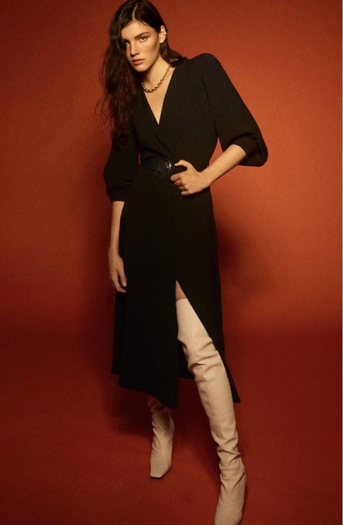 新品☆ZARA ザラ ベルト付きワンピース M ブラック 6,863円