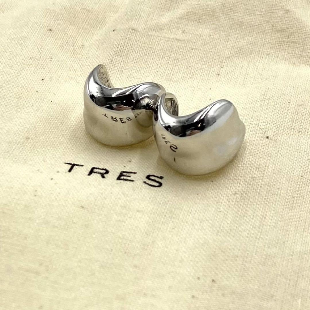 美品 TRES トレ ローブ ピアス シルバー925 シルバー ドレス 定番