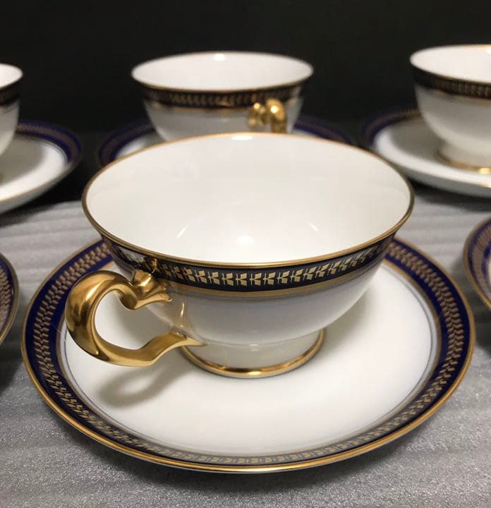 大倉陶園 ゴールドウイング 瑠璃 カップ&ソーサー 6客セット ☆未使用