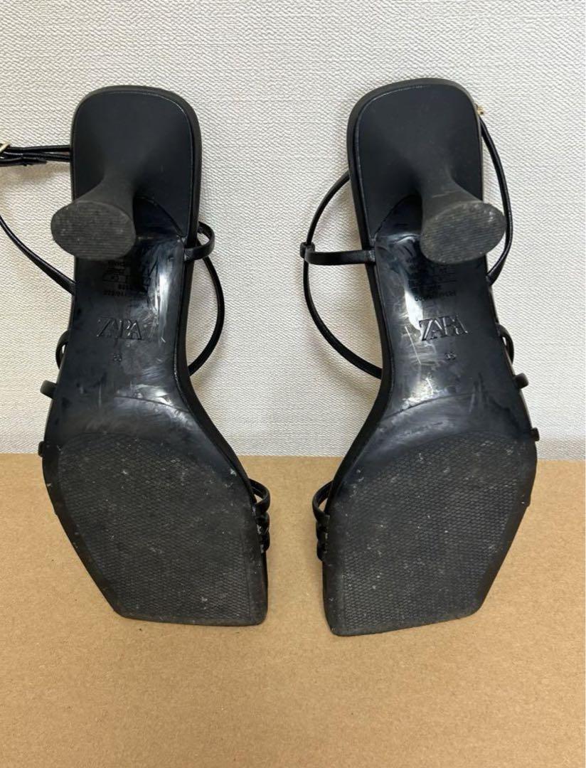 ZARA サンダル ブラック35 - メルカリ