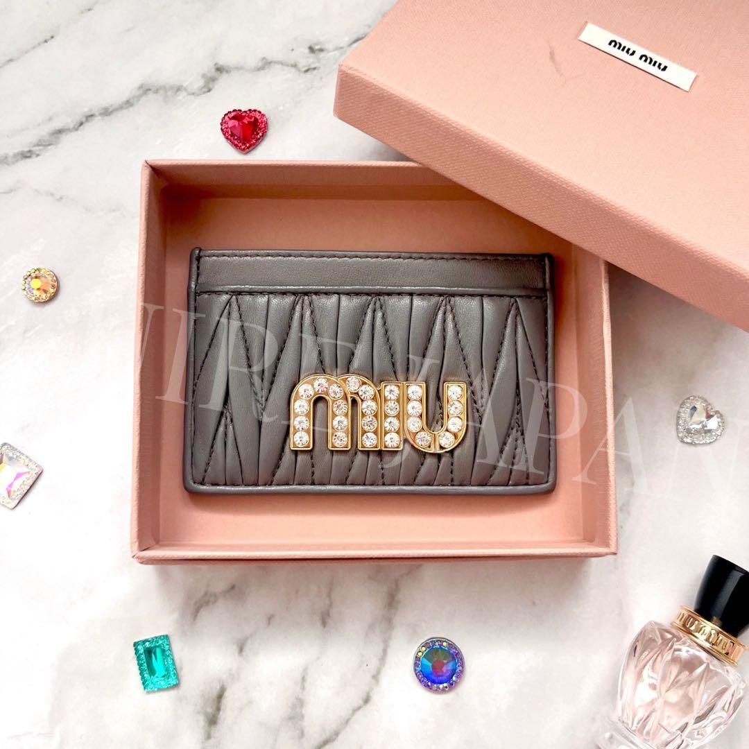 miu miu ミュウミュウ マテラッセ ビジュー カードケース 箱つき