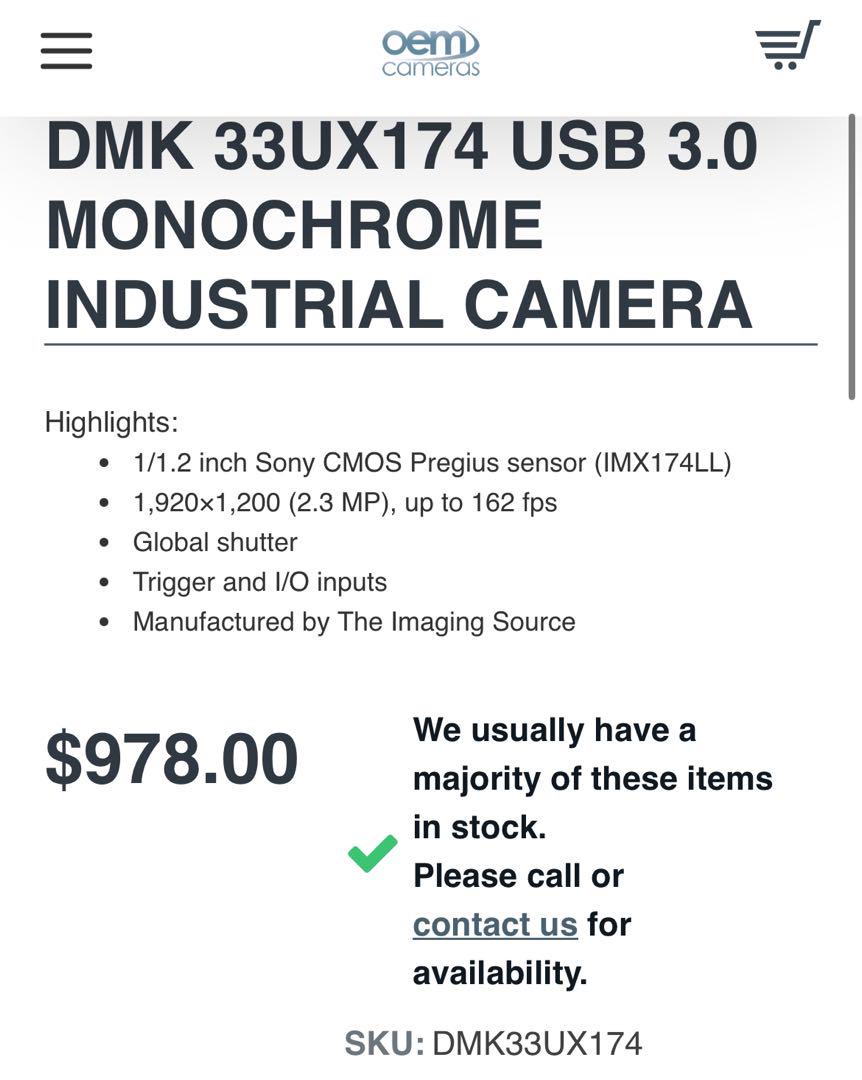 【定価14万】産業用カメラ　IMAGING SOURCE