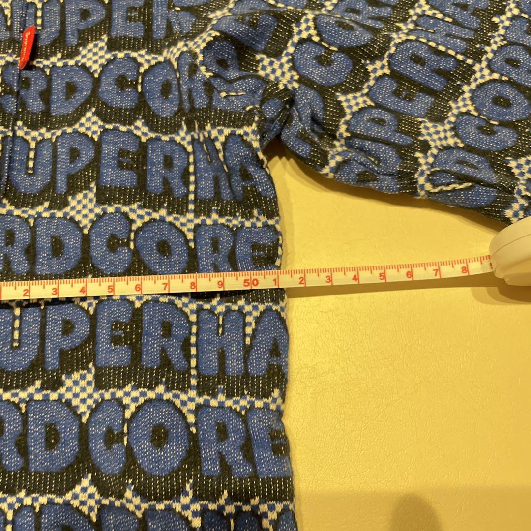 Supremeロゴ入り青色長袖カットソー M