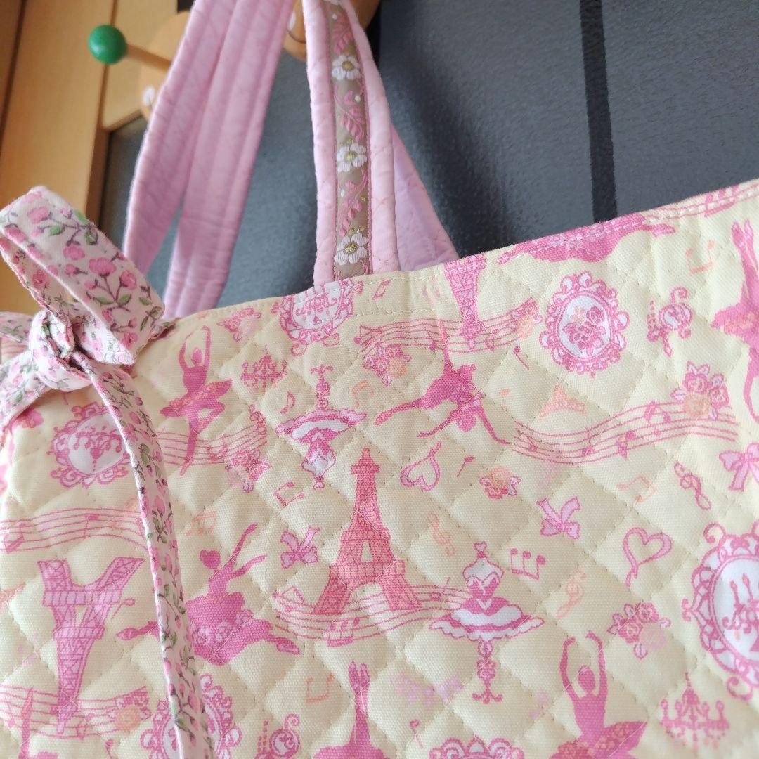 レッスンバッグバレエ柄☆バレエ衣装入れ☆レッスンバッグ大きめ