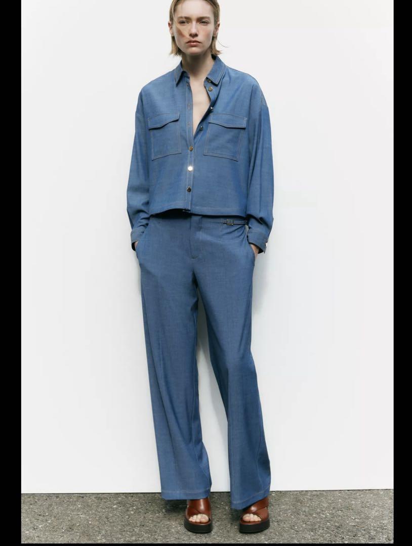 ZARA パッチポケットシャツセットアップ