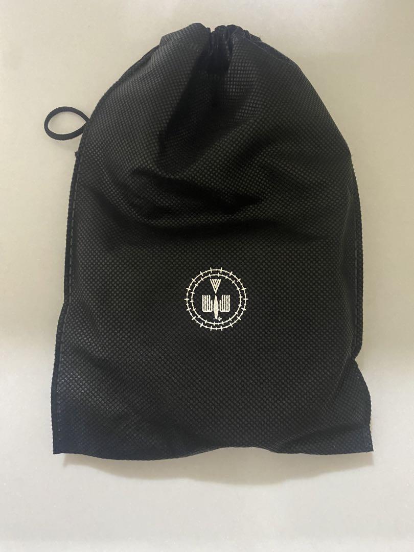 小物 blackmeans Embroidery Circle Pouch Black