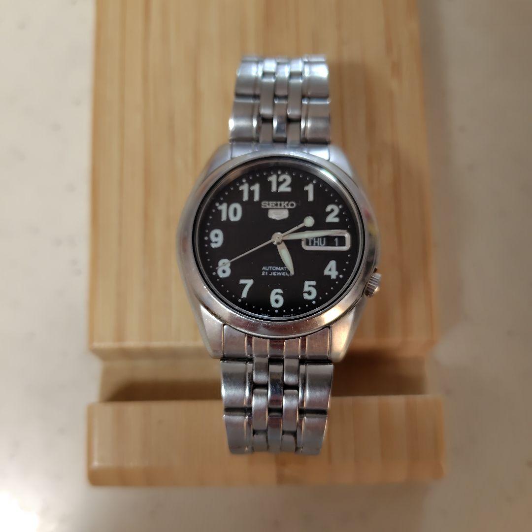 光*様 SEIKO 自動巻き 腕時計 黒文字盤