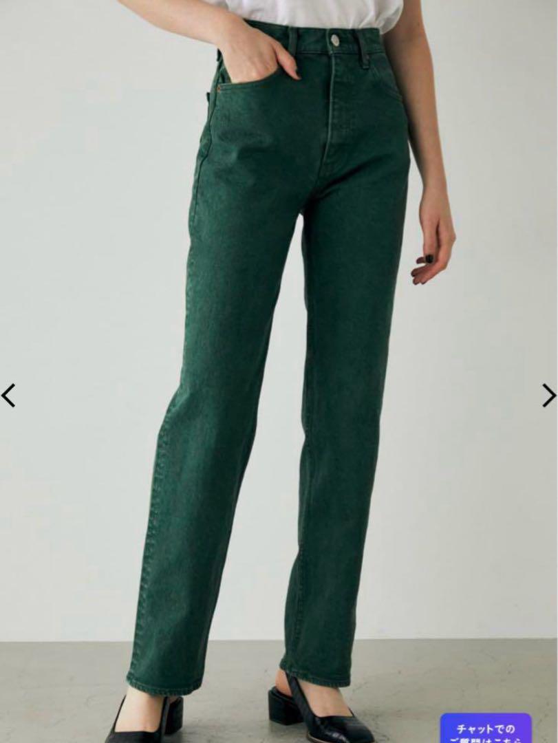 【moussyマウジー】PLAIN JEANS COLOR STRAIGHT