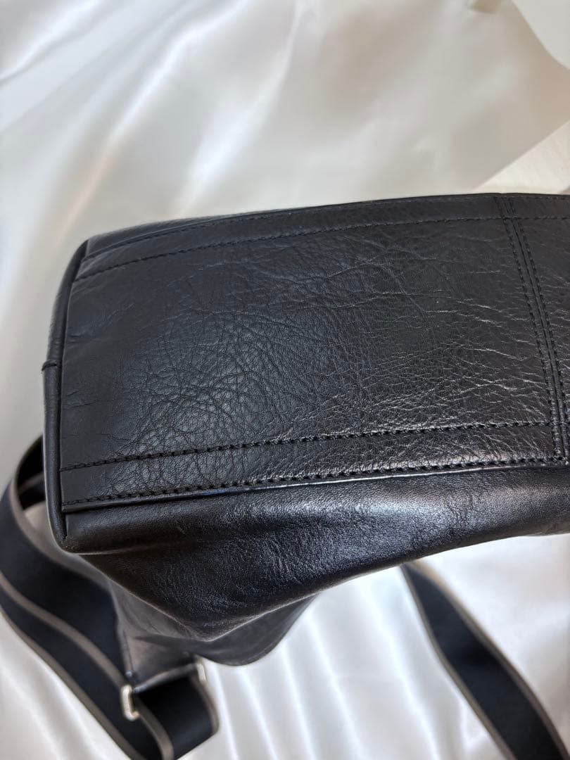 コーチ ヘリテージレザー ショルダーバッグ ブラック