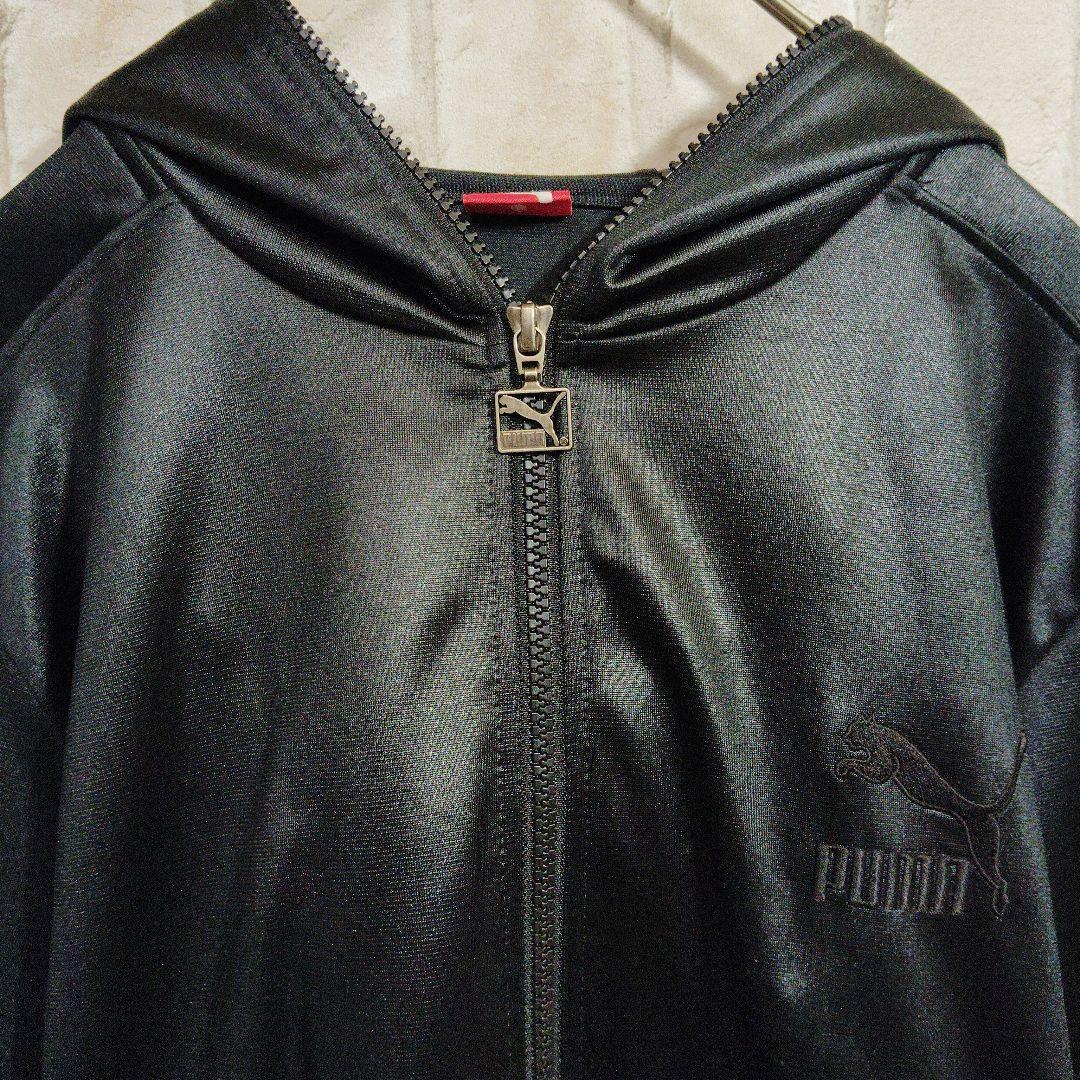 PUMA　プーマ　トラックジャケット　コーティング　黒　刺繍