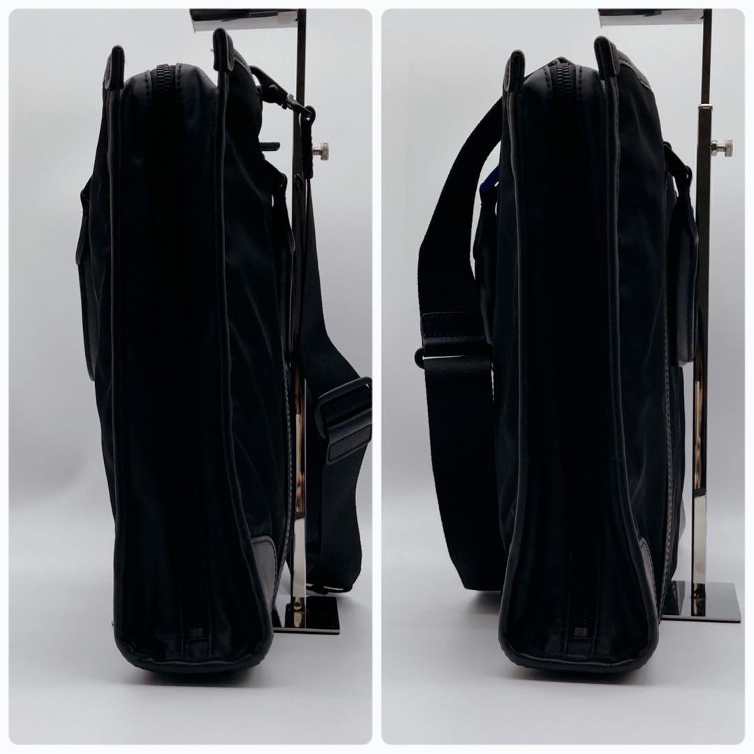 ポールスミス ショルダーバッグ 2way レザー ナイロン ビジネス A4 黒
