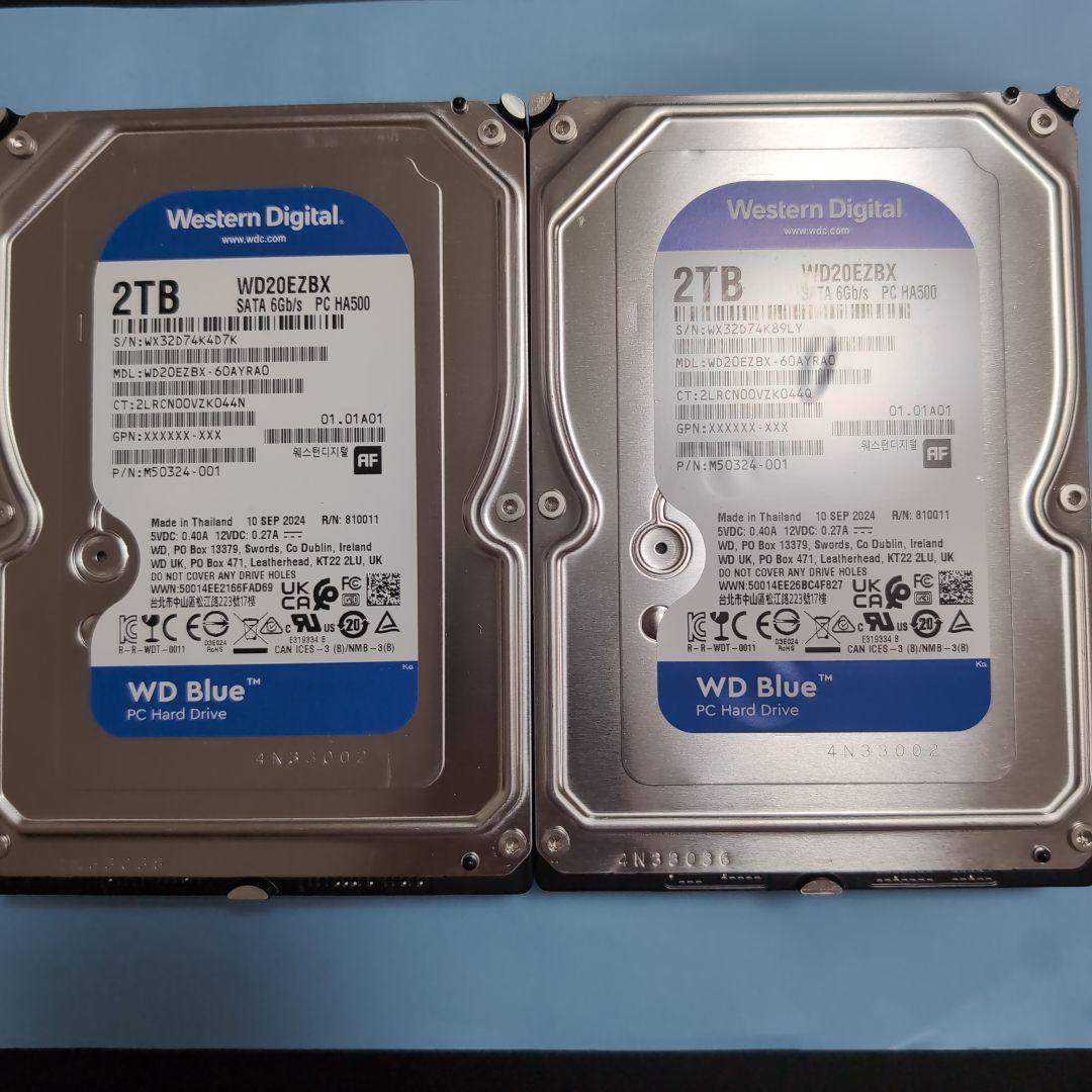 【新古品使用時間10時間以内】HDD 2TB 3.5インチ✕2個 新古品使用時間10時間以内】HDD 2TB 3.5インチ✕2個 - メルカリ