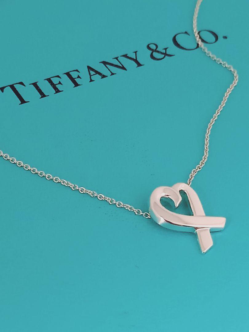 美品 TIFFANY ティファニー ラビングハート シルバーネックレス