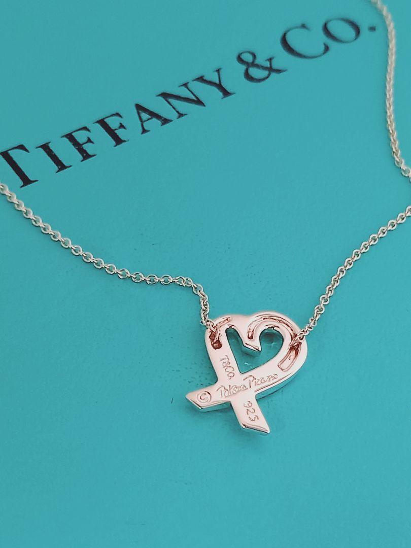 美品 TIFFANY ティファニー ラビングハート シルバーネックレス