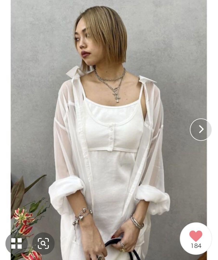 EVRIS♡シアーオーバーサイズシャツ シースルー