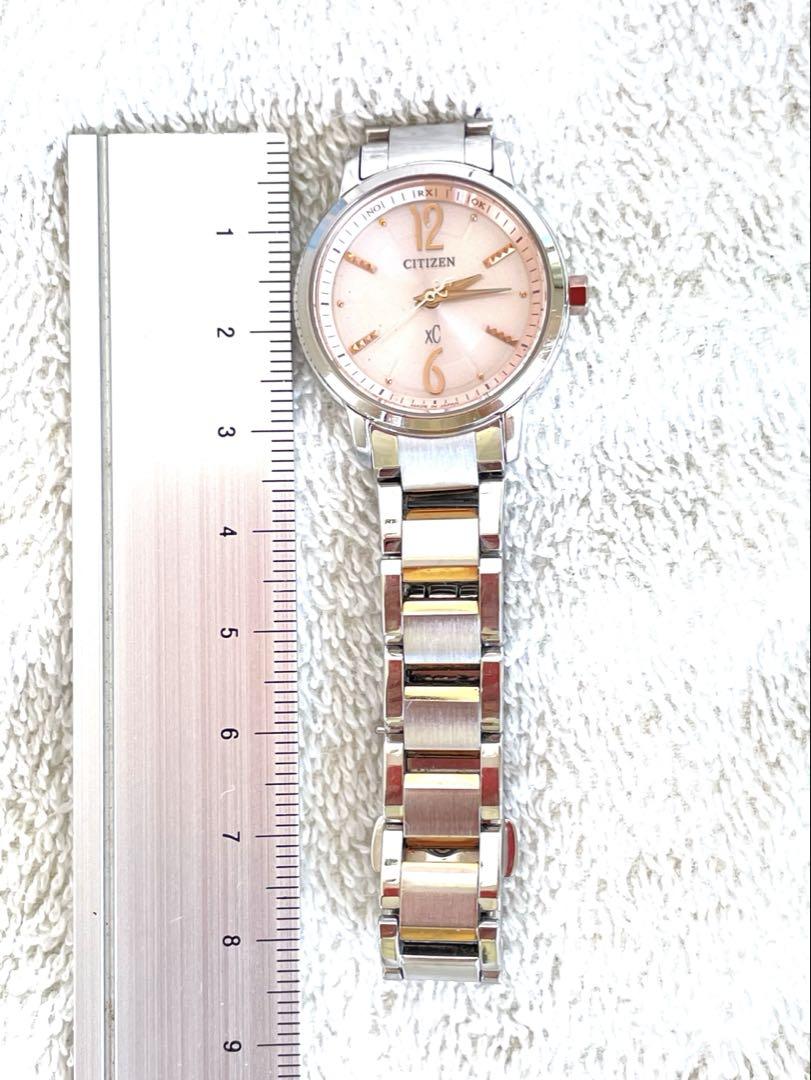 シチズン 腕時計 クロスシー ピンク文字盤 ソーラー電池 中古美品(03064) 美品❣ クロスシーxC：電波ソーラー ピンク文字盤 H030 完全稼働
