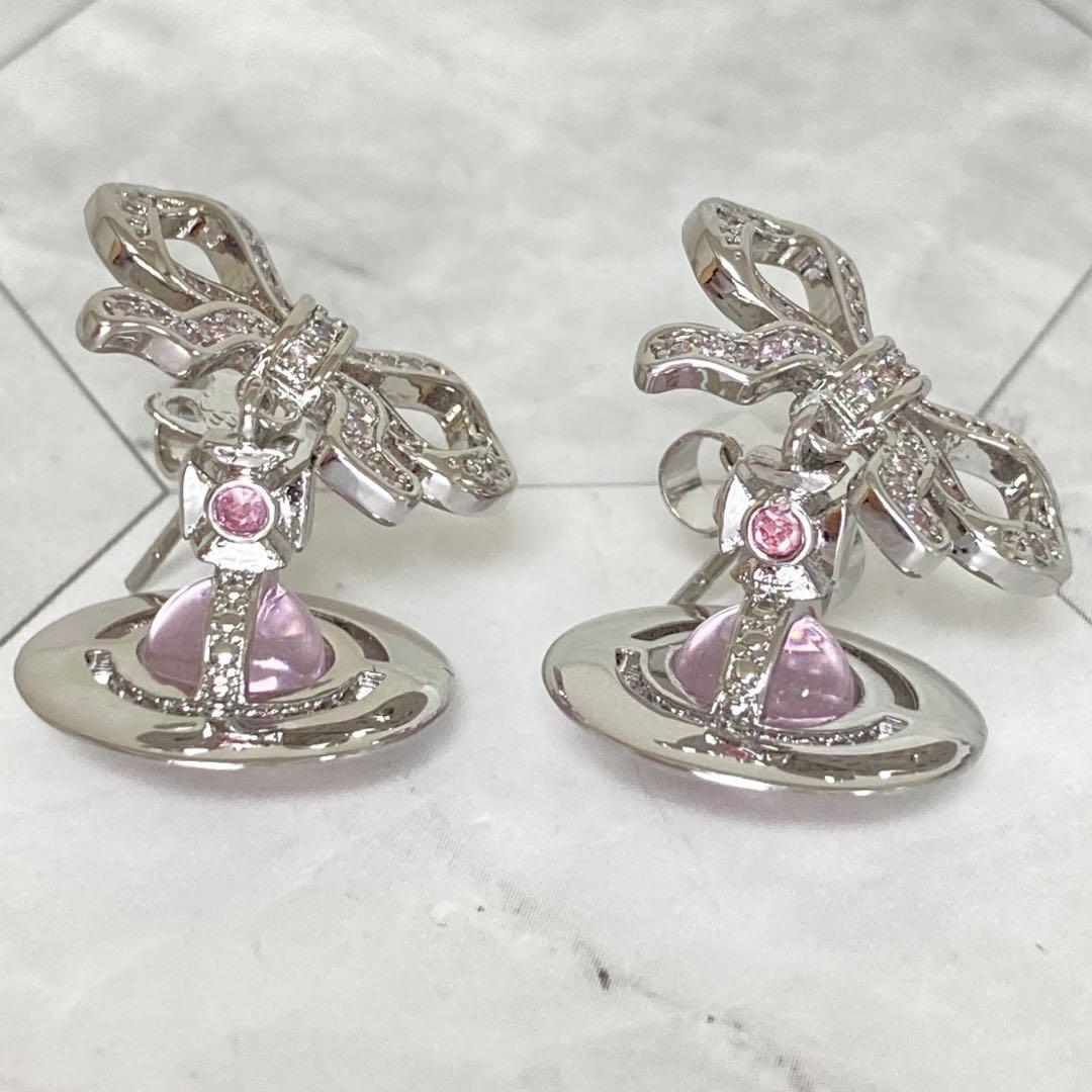 Vivienne Westwood OCTAVIEピアス　シルバー×ピンク