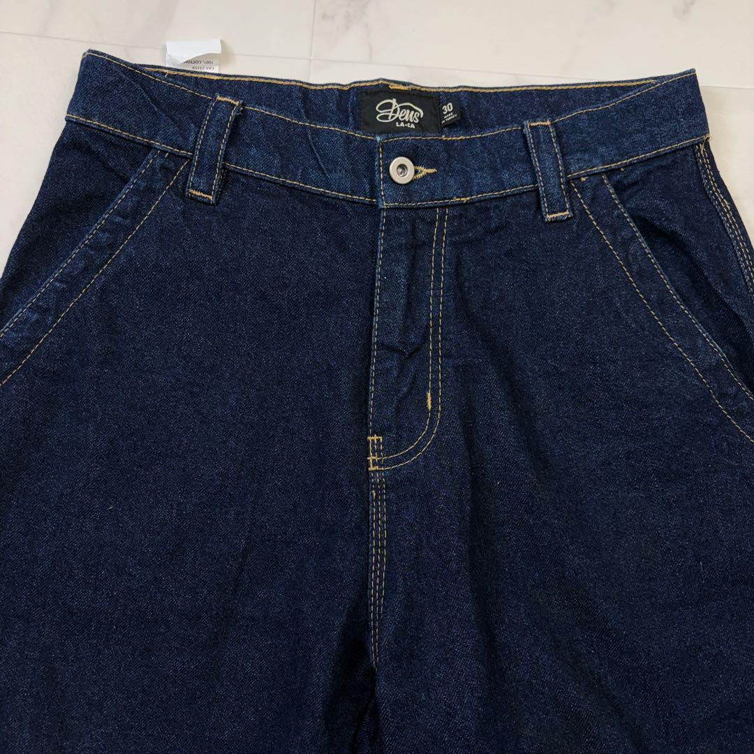 【美品】DEUS テーパード　デニムパンツ　濃紺　30 ロゴ 希少　1