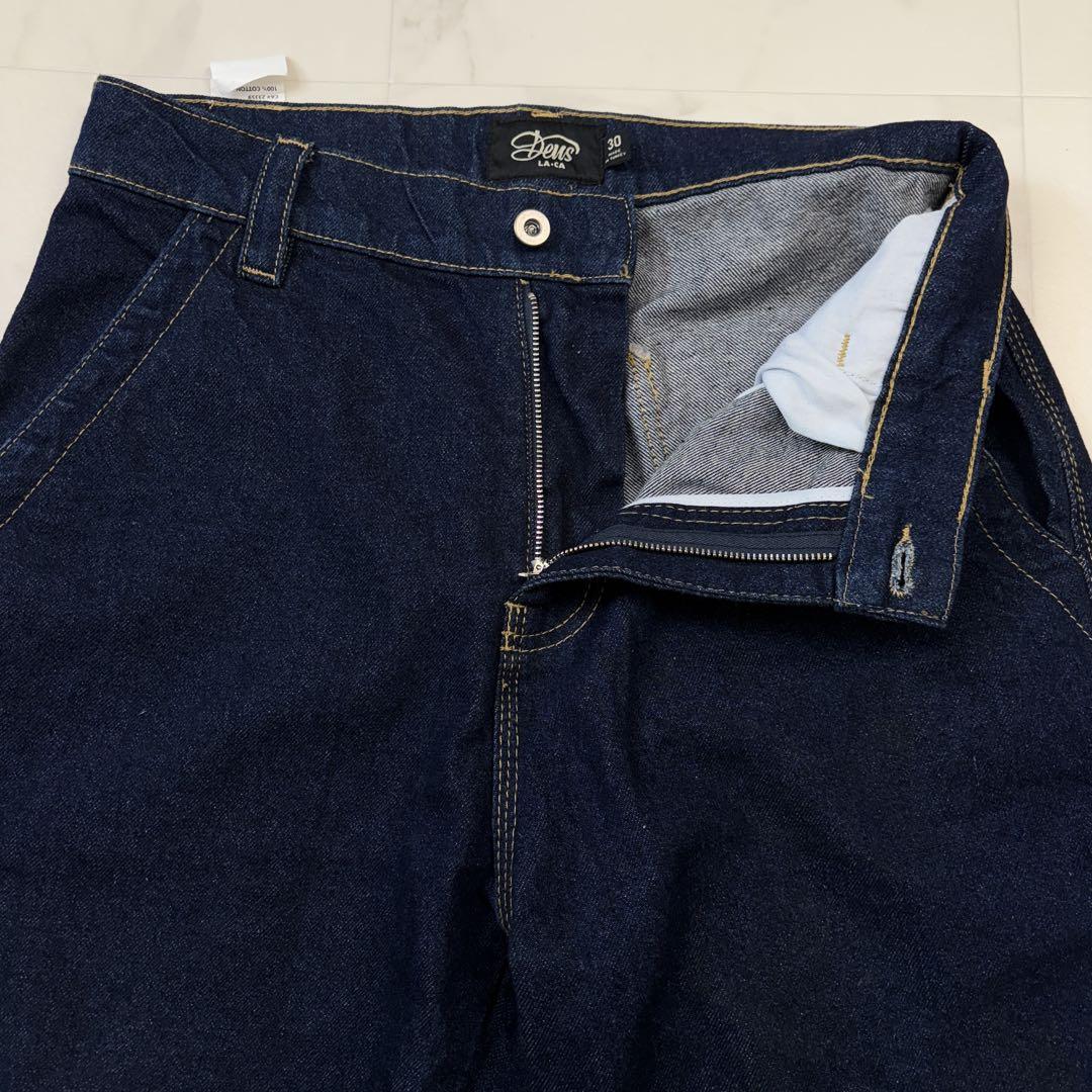 【美品】DEUS テーパード　デニムパンツ　濃紺　30 ロゴ 希少　1