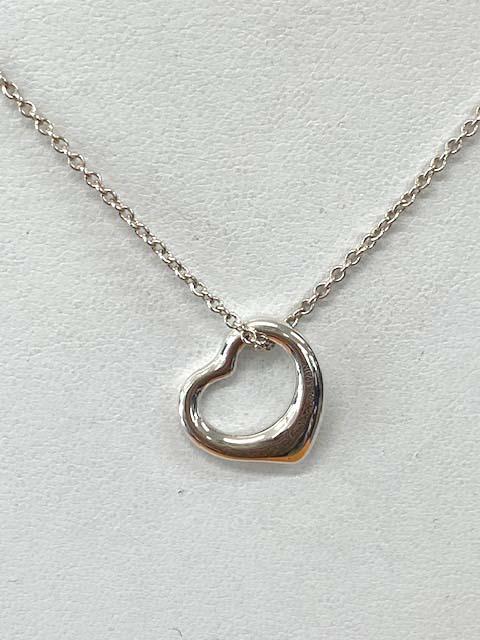 本日限定TIFFANY エルサペレッティＷオープンハート ネックレス仕上磨き済