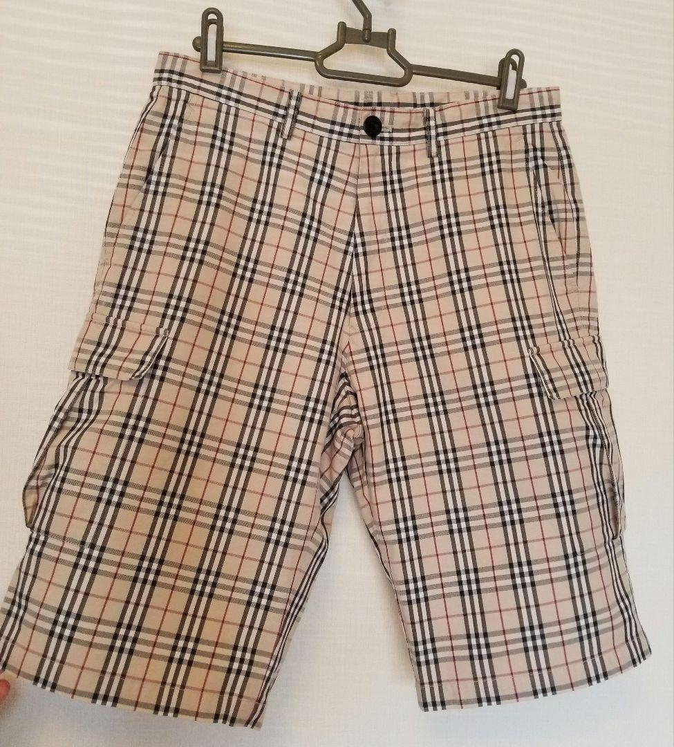 バーバリーチェックパンツ 未使用近   ブラックレーベル ハーフパンツベージュ