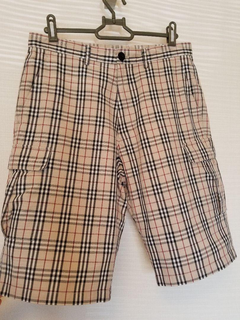 バーバリーチェックパンツ 未使用近   ブラックレーベル ハーフパンツベージュ