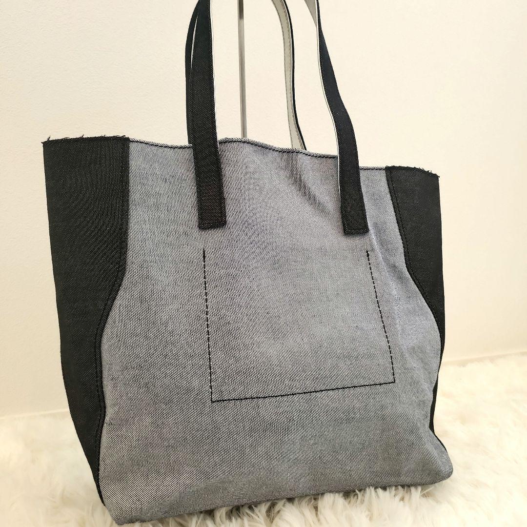 ⭐美品⭐ランバンオンブルー リボン付きトートバッグ デニム A4収納