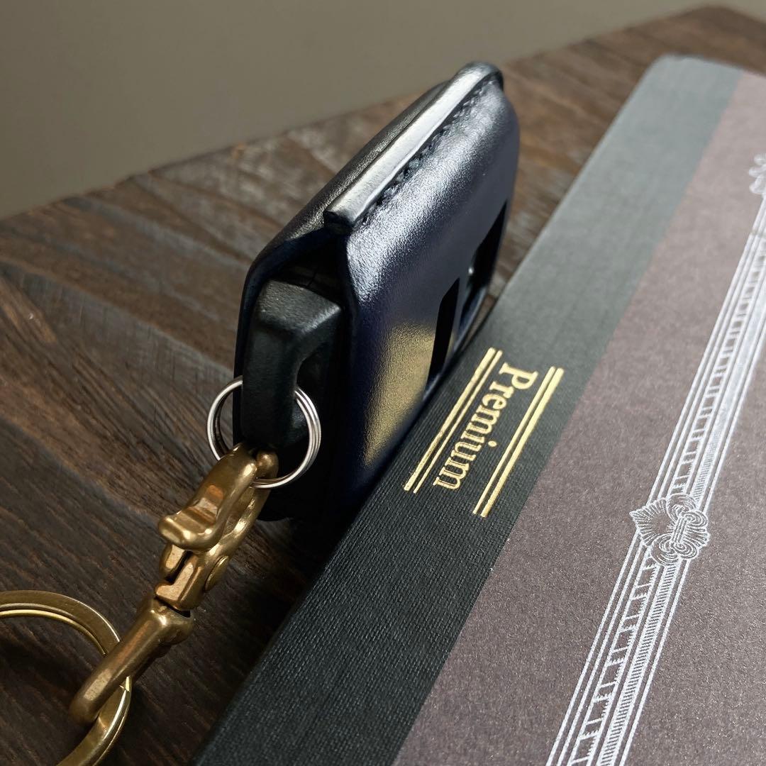 ルガト ネイビー 真鍮 キーホルダー キーカバー ケース クラウン 紺色 青 ルガト ネイビー 真鍮 キーホルダー キーカバー ケース クラウン 紺色 青