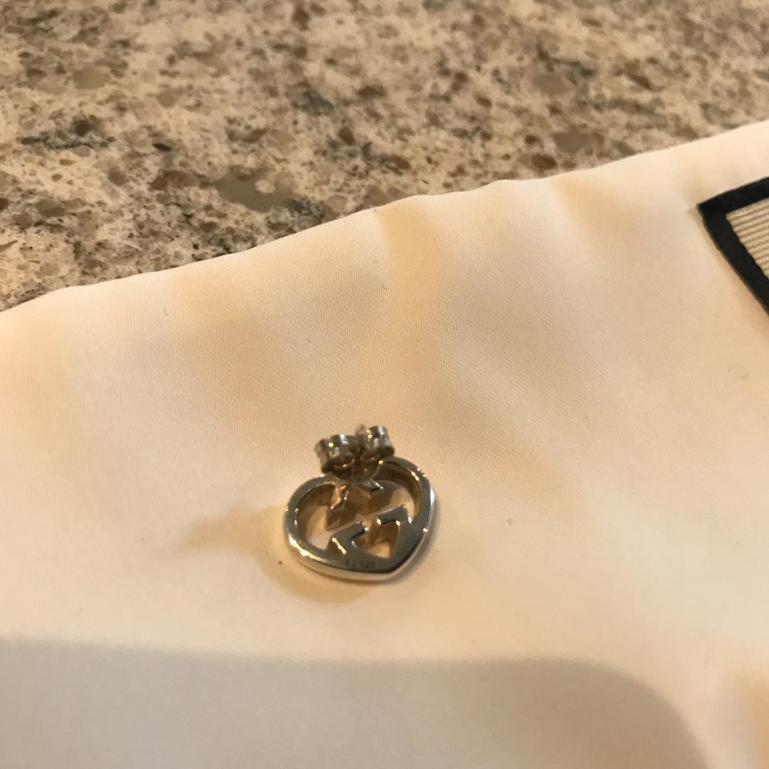 GUCCI ピアス　ダブルGハート　箱付き　silver925 Ag925　片耳
