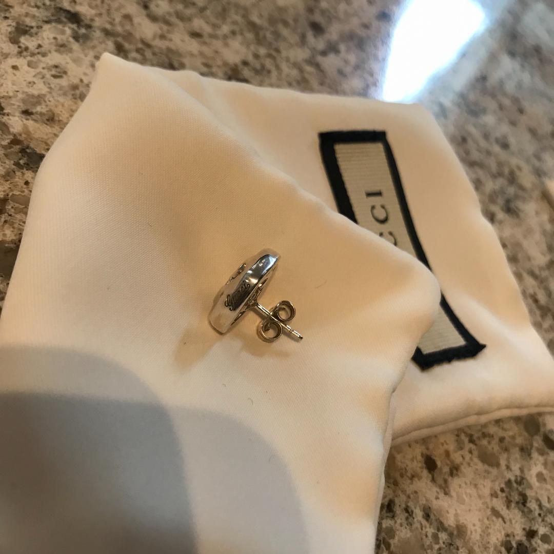 GUCCI ピアス　ダブルGハート　箱付き　silver925 Ag925　片耳