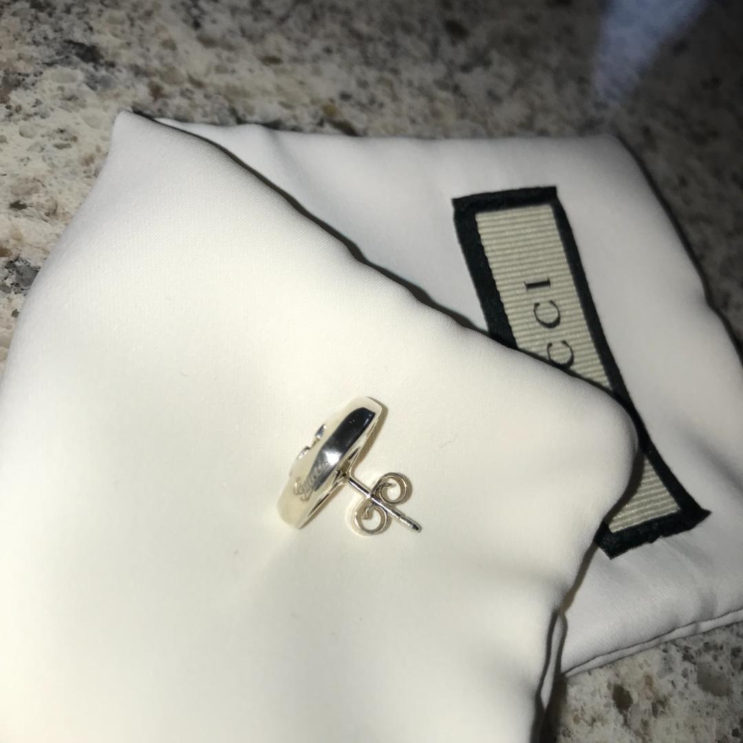 GUCCI ピアス　ダブルGハート　箱付き　silver925 Ag925　片耳
