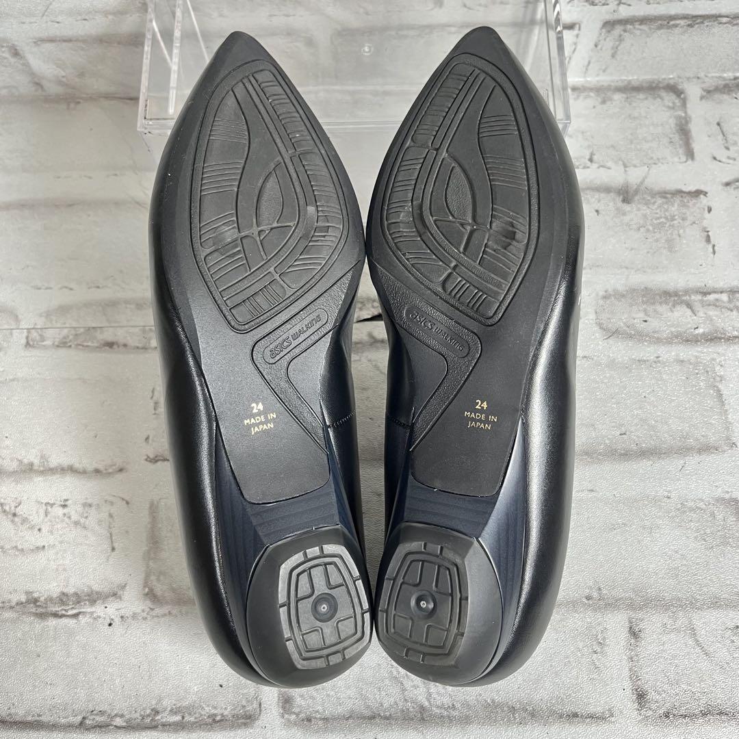 【極美品】ランウォーク ローヒールパンプス ポインテッドトゥ　レザー