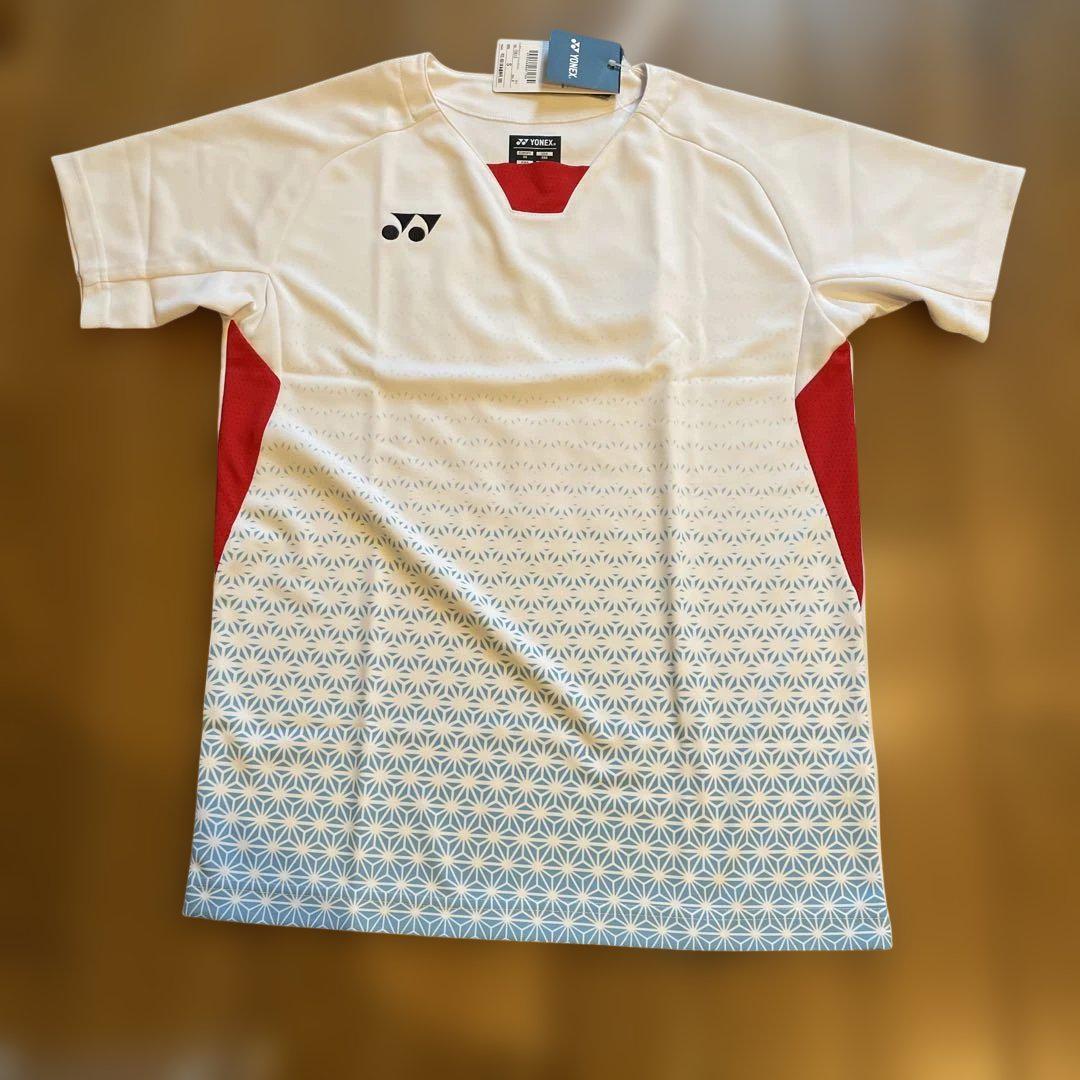 YONEX バドミントンシャツ ホワイト/レッド YONEX バドミントンウェア S ホワイト/レッド - メルカリ