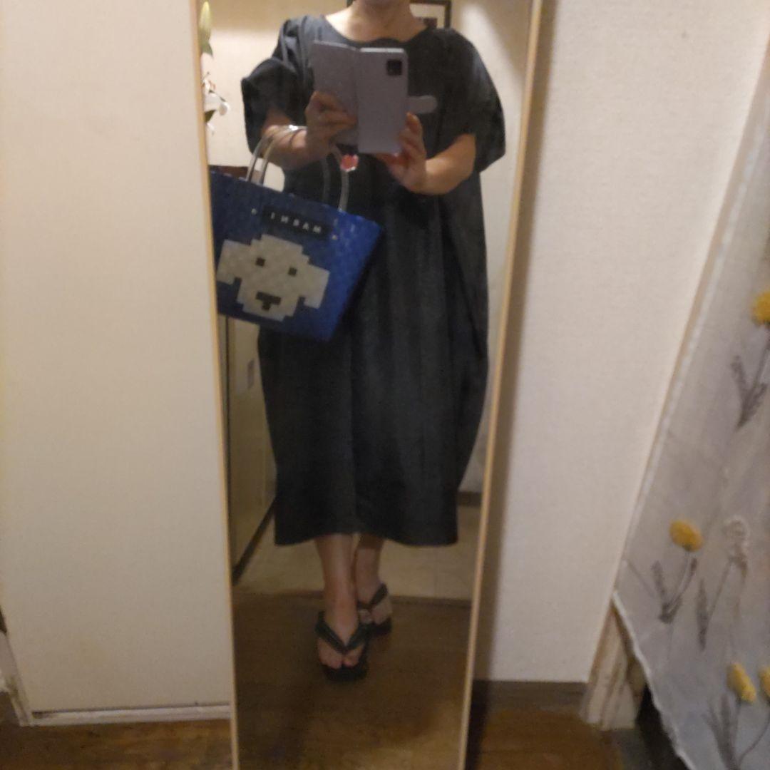 たっぷりサイズ！新品大島紬リメイクワンピース！サブバックつき〜